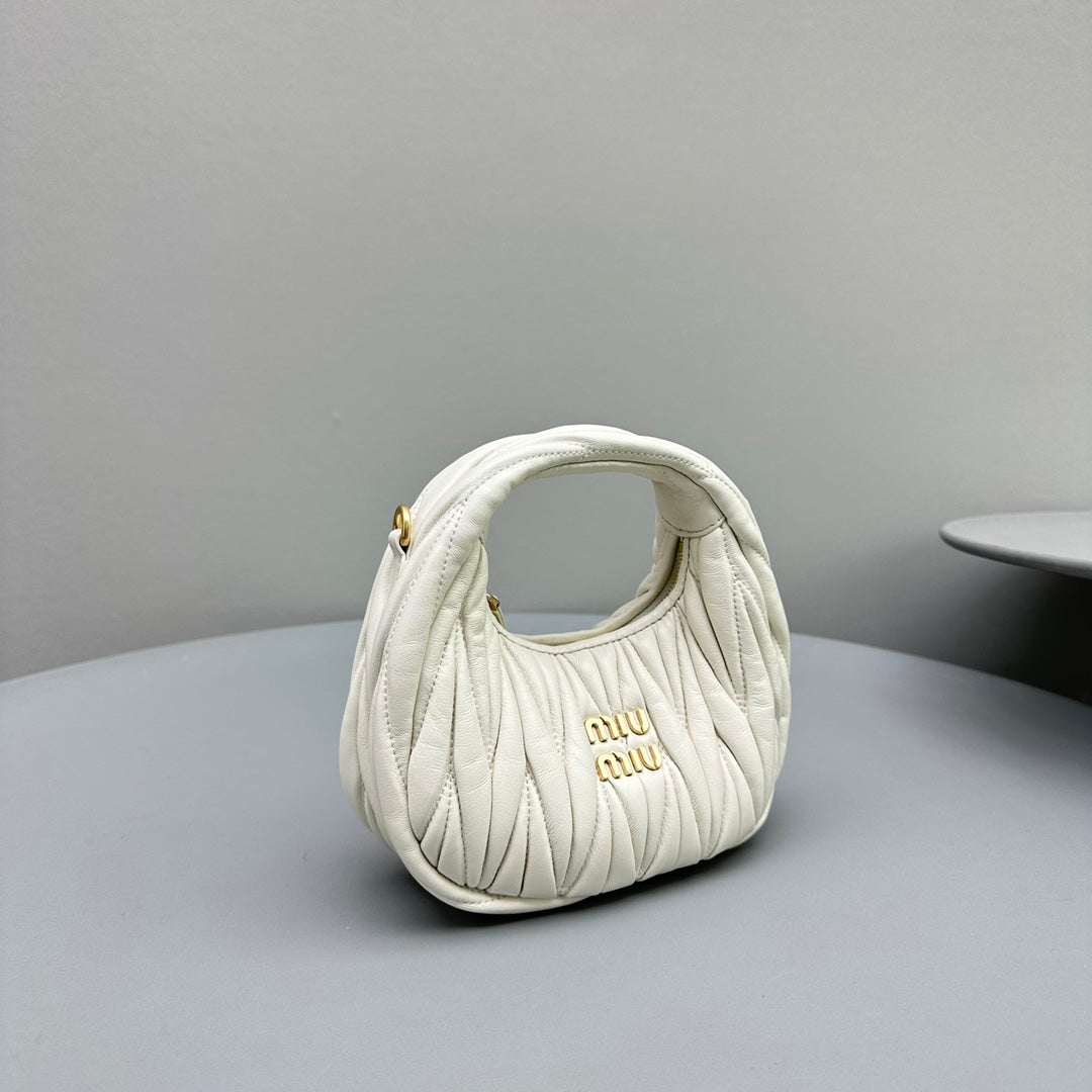 Mini Hobo 17 Bag in White Sheepskin