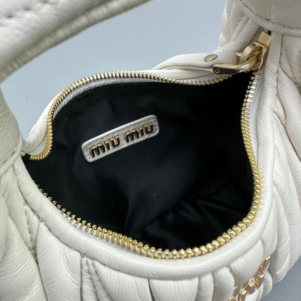 Mini Hobo 17 Bag in White Sheepskin