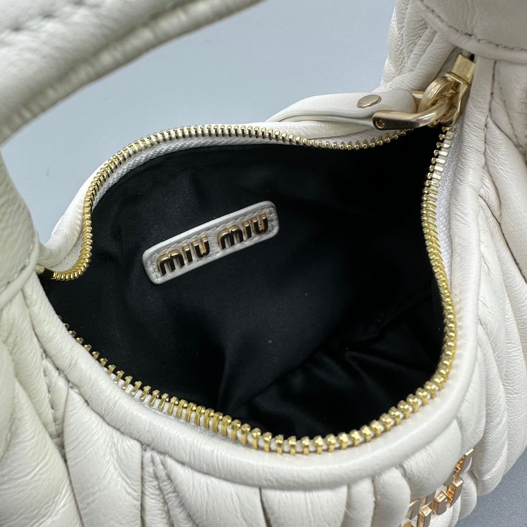 Mini Hobo 17 Bag in White Sheepskin