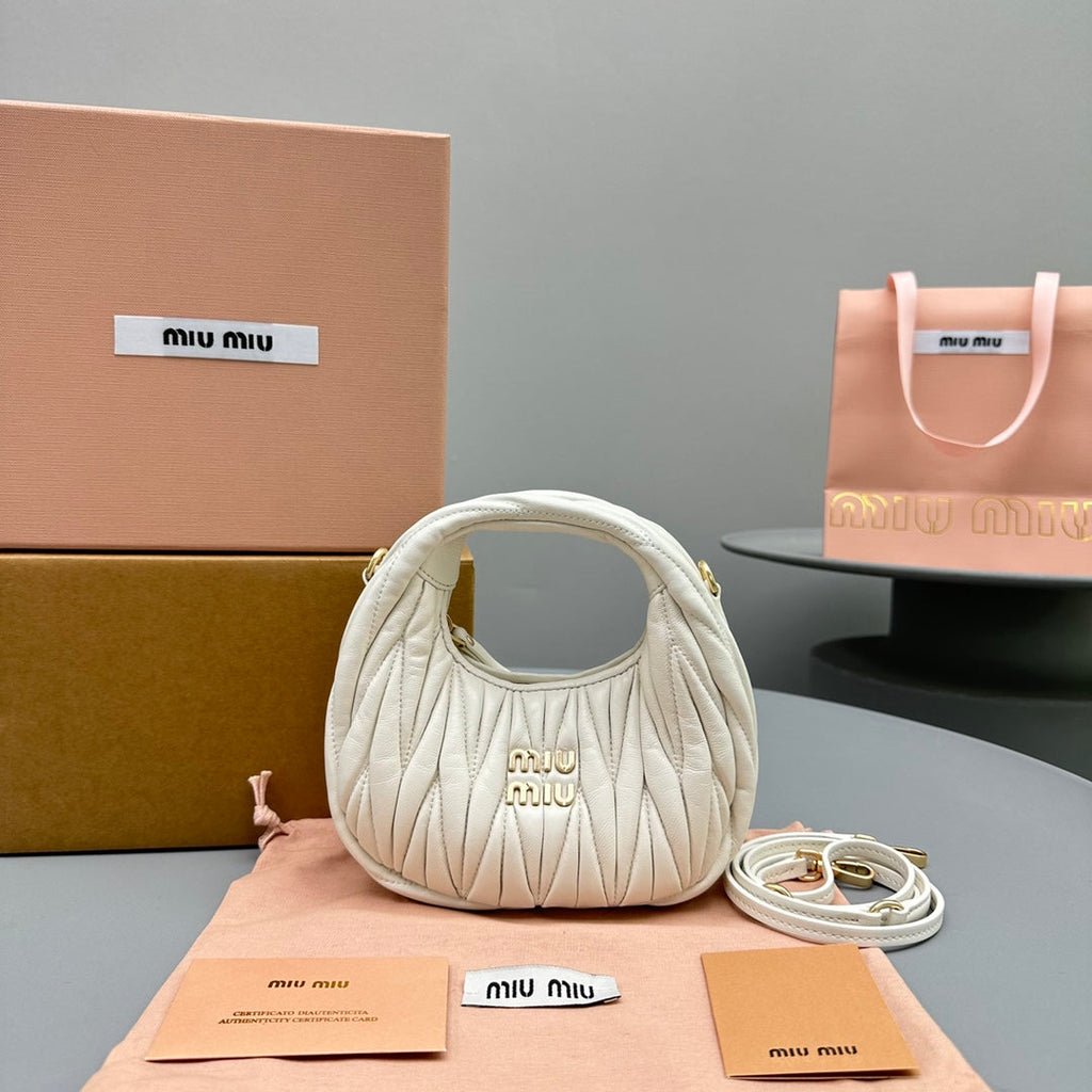 Mini Hobo 17 Bag in White Sheepskin