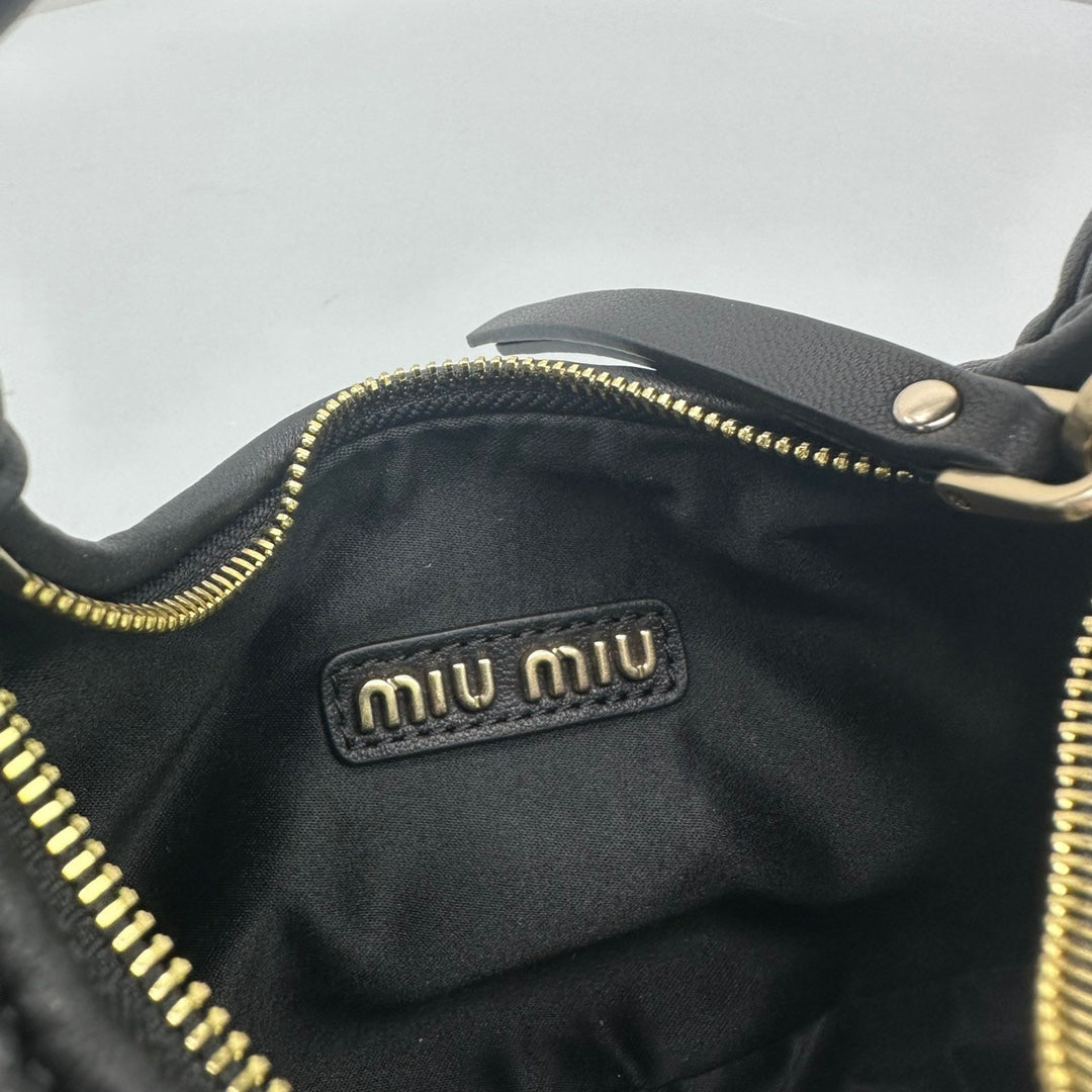 Mini Hobo 17 Bag in Black Sheepskin