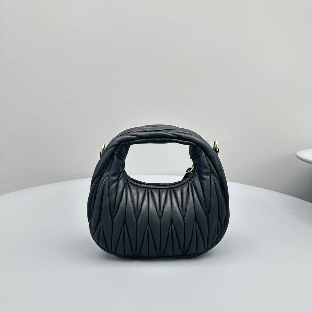 Mini Hobo 17 Bag in Black Sheepskin