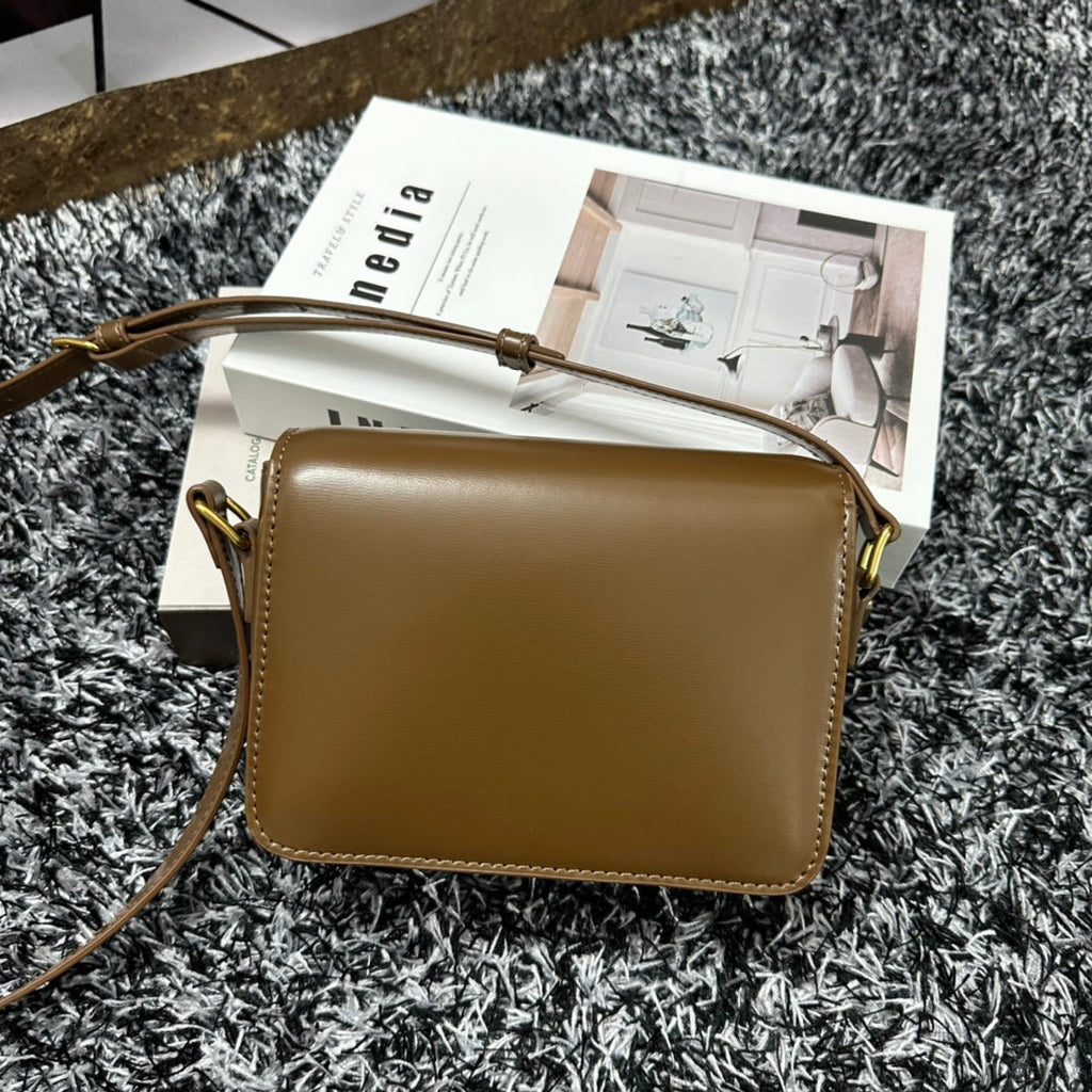 Celine Triomphe Teen 18 Caramel Brown Cowhide Leather Bag