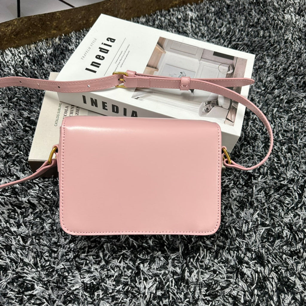 Celine Triomphe Teen 18 Pink Pastel Cowhide Leather Bag
