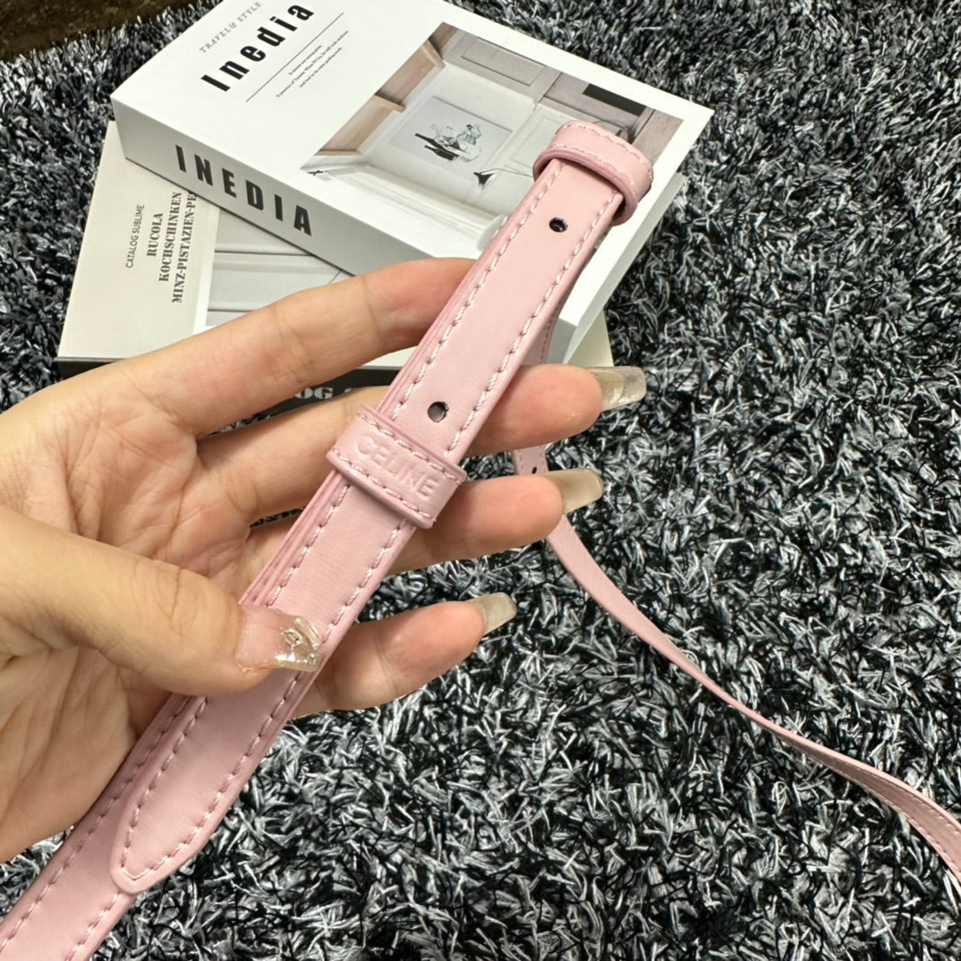 Celine Triomphe Teen 18 Pink Pastel Cowhide Leather Bag