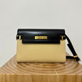 Saint Laurent Manhattan 29 Top-Handle in Smooth Black Beige Calfskin Bag