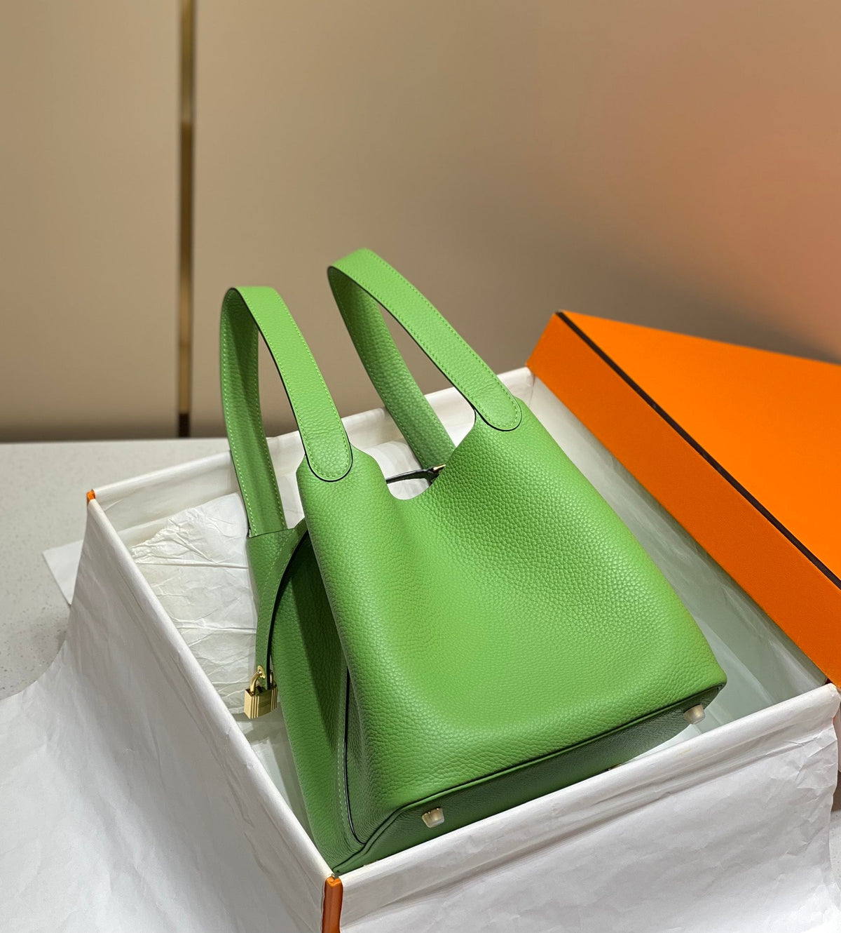 Hermes Picotin Lock 22 Green Togo Ghw Bag