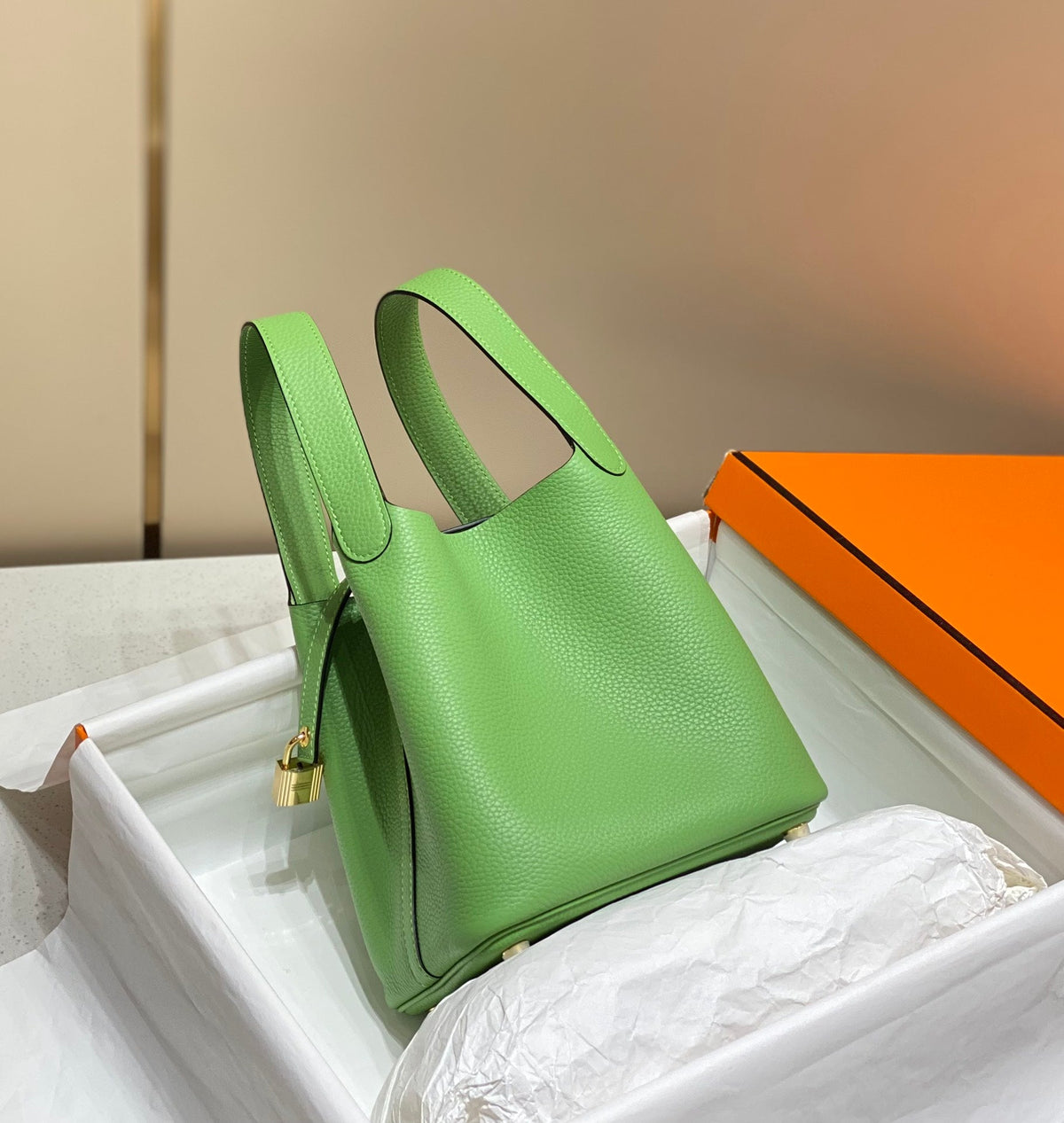 Hermes Picotin Lock 18 Green Togo Ghw Bag