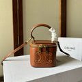 Celine Mini Vanity Case Cuir Triomphe 9 in Bronze Brown Smooth Calfskin