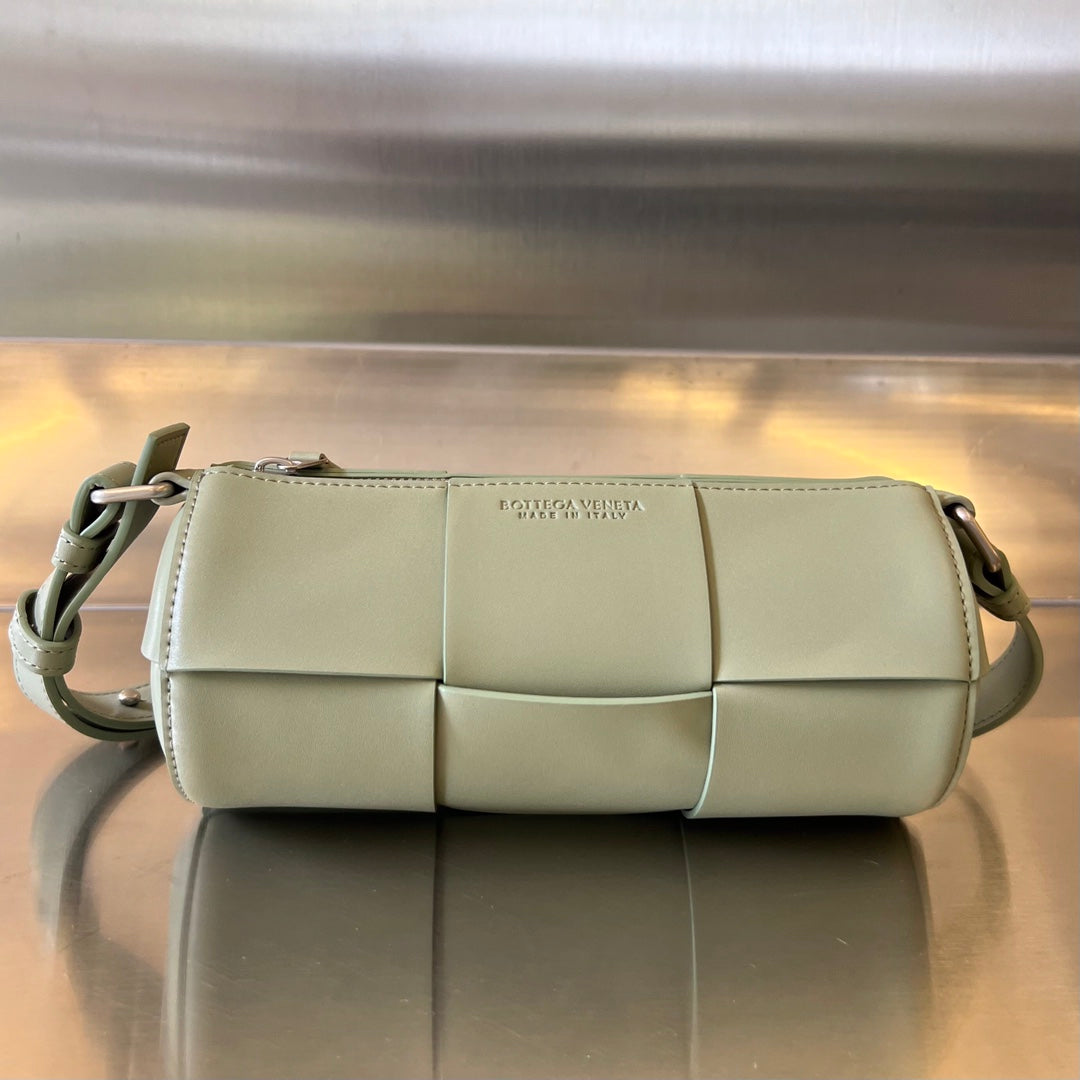 Bottega Veneta Small Cylinder Cassette 21 in Travertine Calfskin Bag