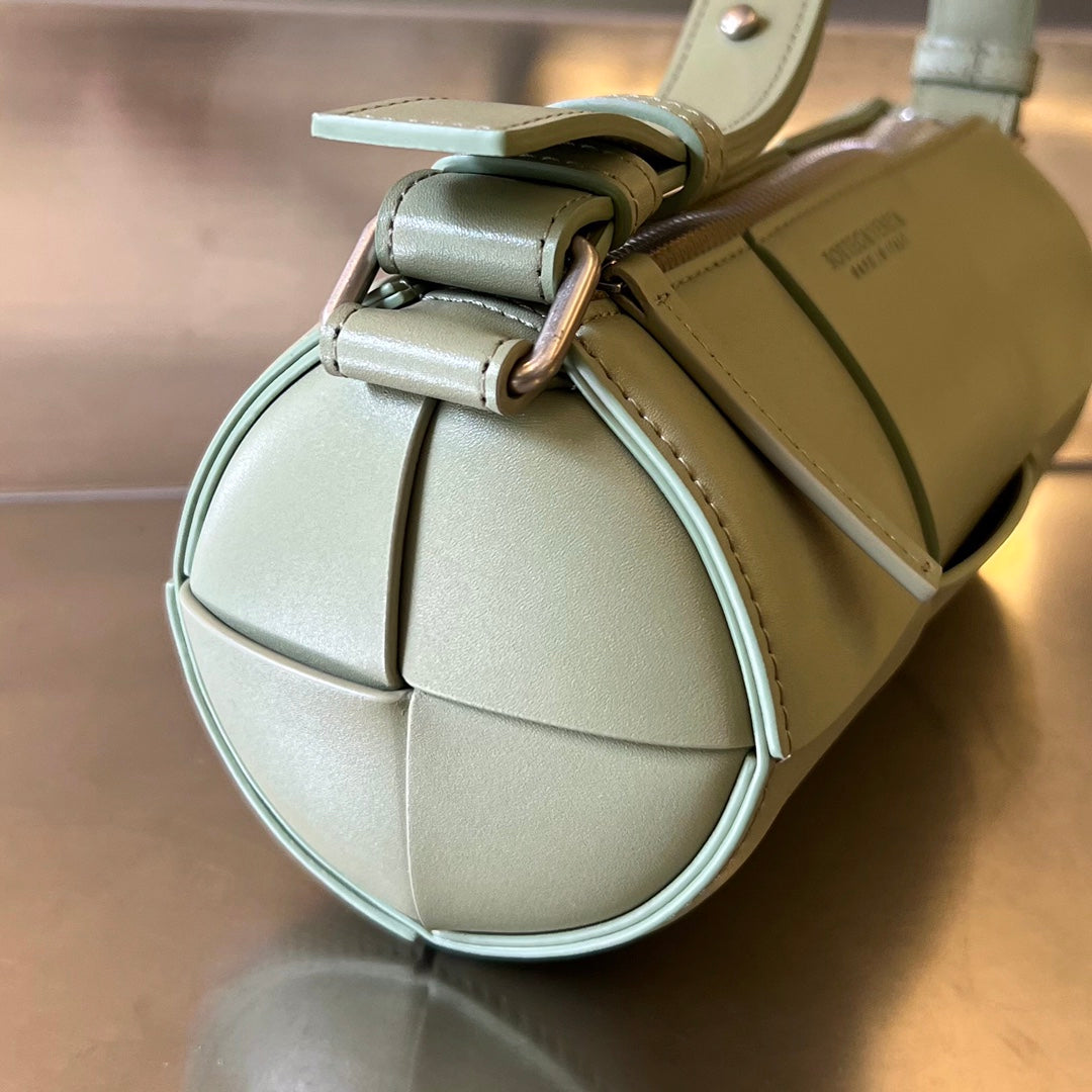 Bottega Veneta Small Cylinder Cassette 21 in Travertine Calfskin Bag