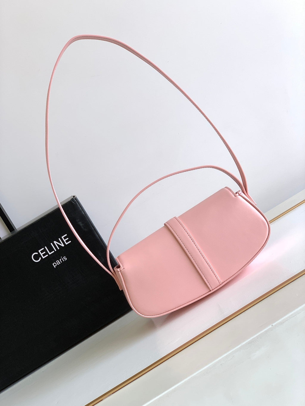 Celine Mini Tabou Clutch 18 Calfskin Sakura Pink
