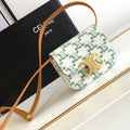 Celine Triphome 11 Green White Cowhide Leather Bag