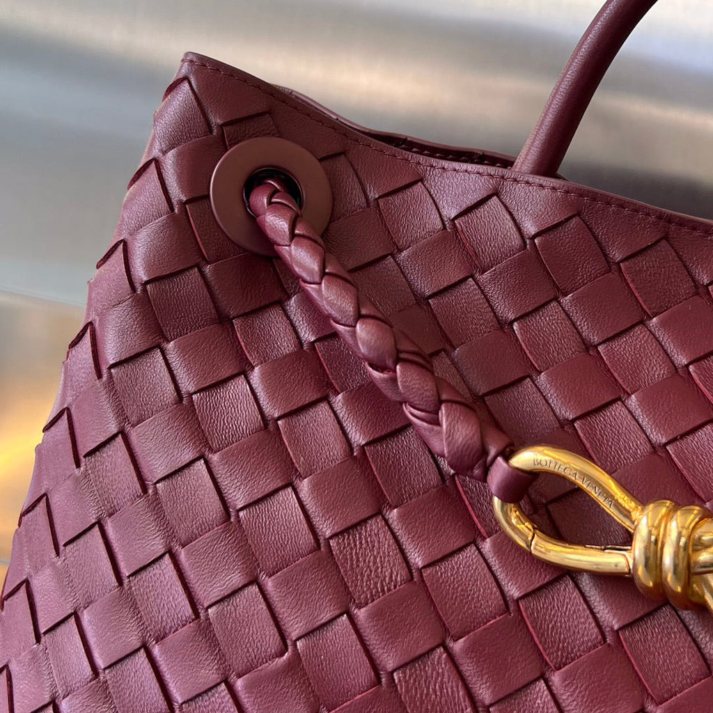 Bottega Veneta Medium Andiamo 32 in Burgundy Lambskin Bag
