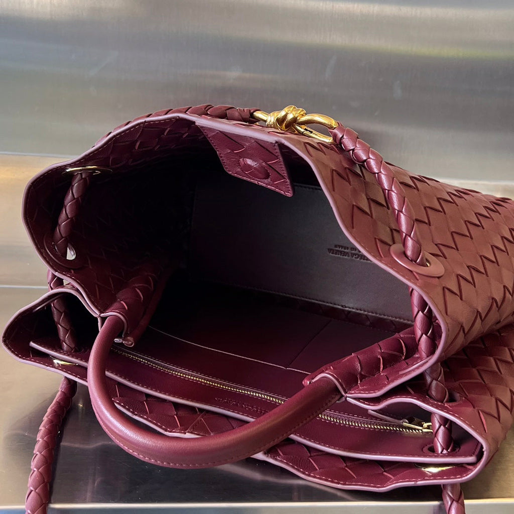 Bottega Veneta Medium Andiamo 32 in Burgundy Lambskin Bag