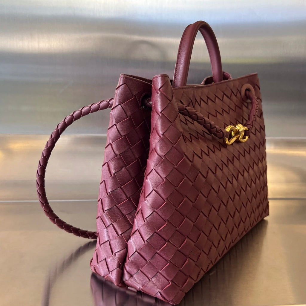 Bottega Veneta Medium Andiamo 32 in Burgundy Lambskin Bag