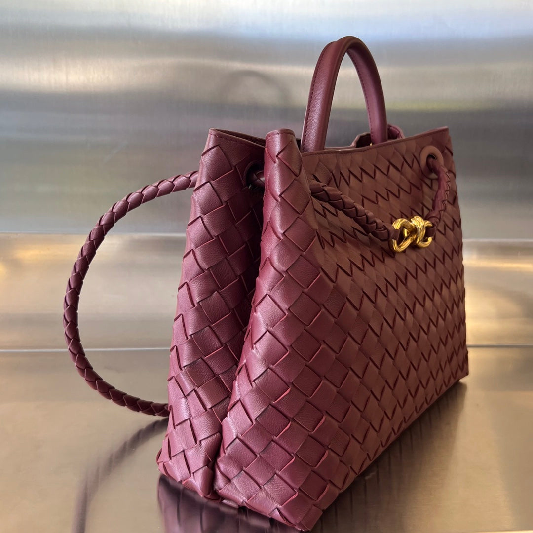 Bottega Veneta Medium Andiamo 32 in Burgundy Lambskin Bag