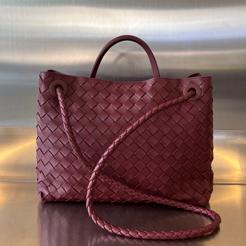 Bottega Veneta Medium Andiamo 32 in Burgundy Lambskin Bag