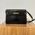 Saint Laurent Manhattan 29 Top-Handle in Crocodile Black Calfskin Bag