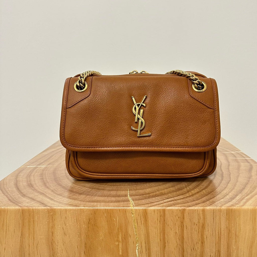 Saint Laurent Niki Medium 26 Lambskin Cinnamon Brown Bag