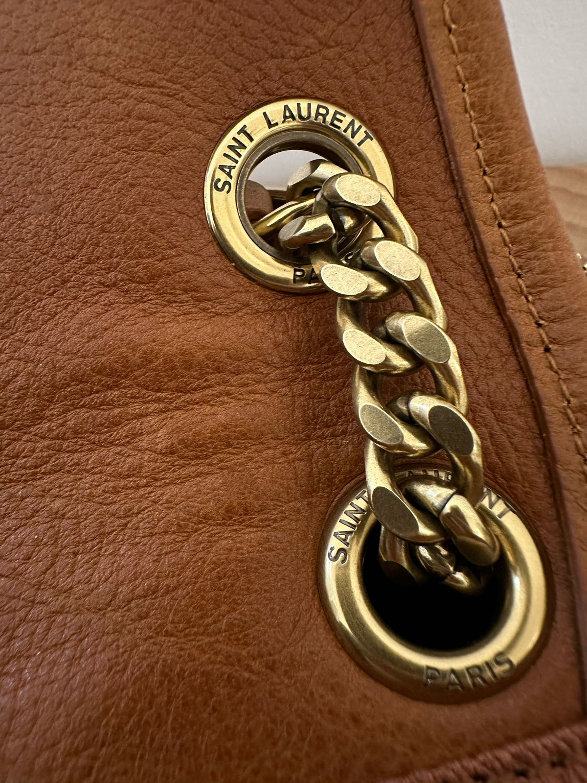 Saint Laurent Niki Medium 26 Lambskin Cinnamon Brown Bag