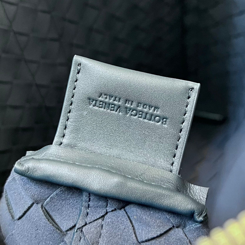 Bottega Veneta Slim Intrecciato Briefcase 36 Slate Calfskin Bag