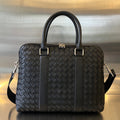 Bottega Veneta Slim Intrecciato Briefcase 36 Black Calfskin Bag