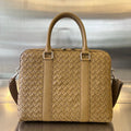 Bottega Veneta Slim Intrecciato Briefcase 36 Caramel Brown Calfskin Bag