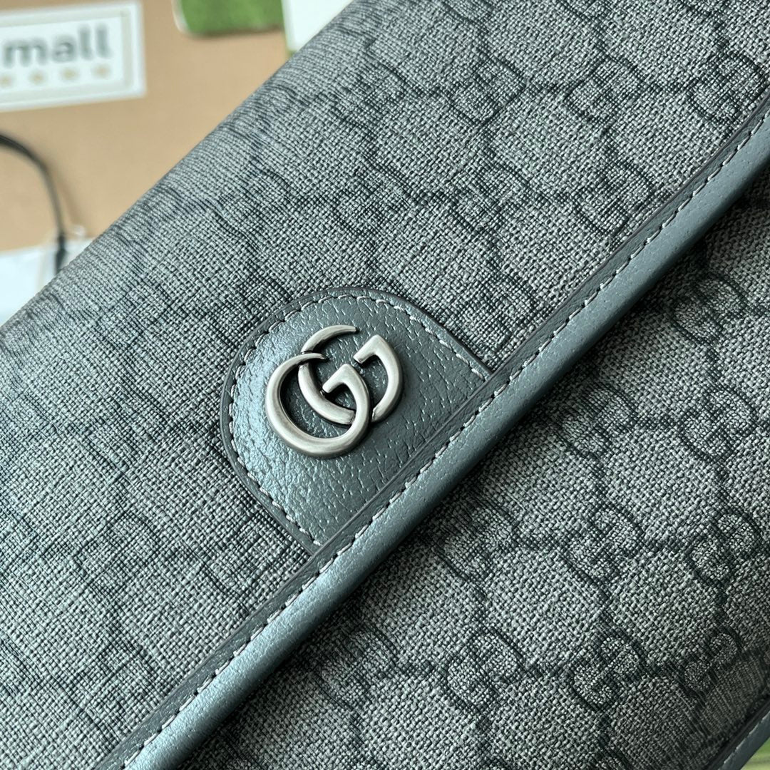 Gucci Ophidia Belt Bag 24 in Dark Grey Calfskin
