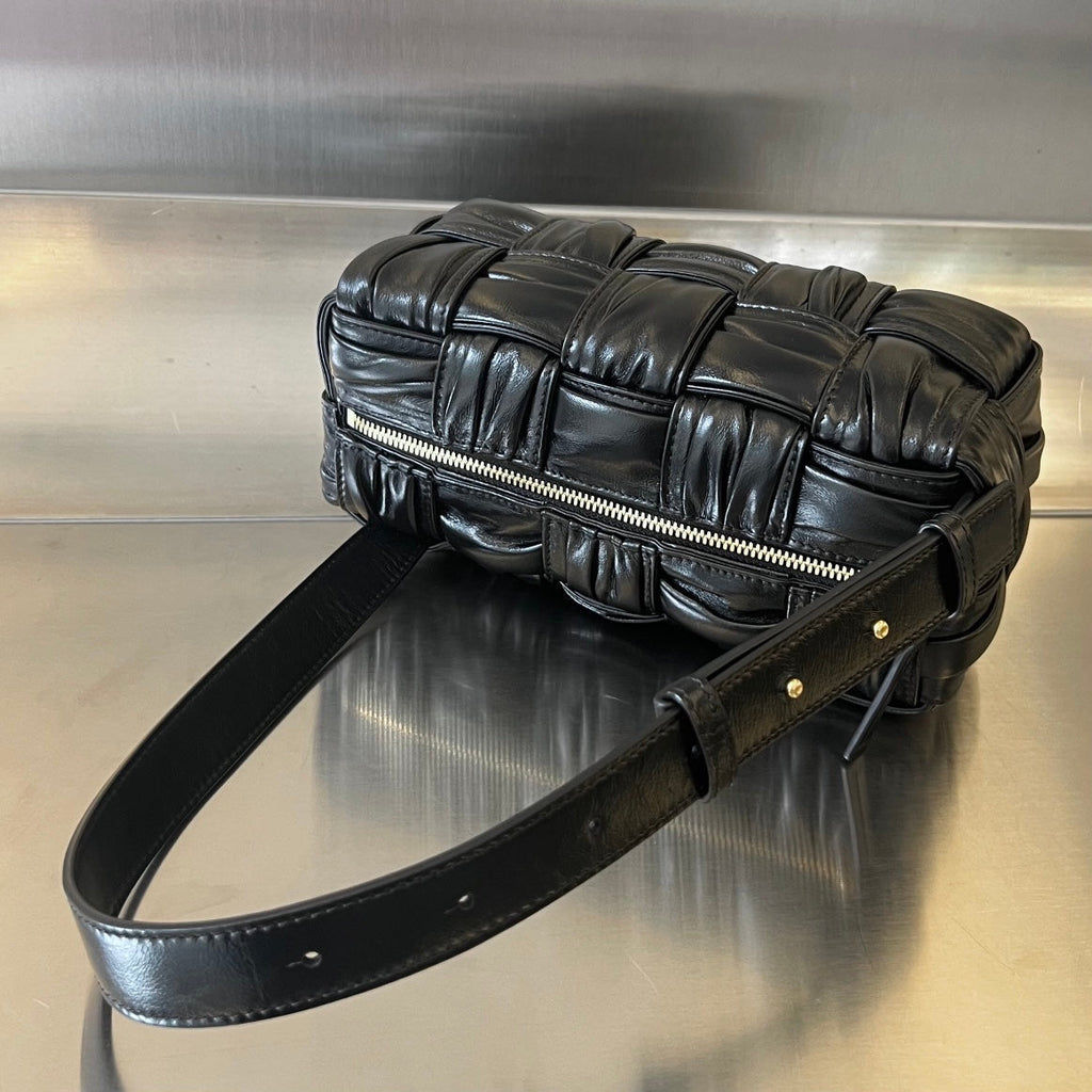 Bottega Veneta Small Brick Cassette 23 in Black Soft Lambskin Bag