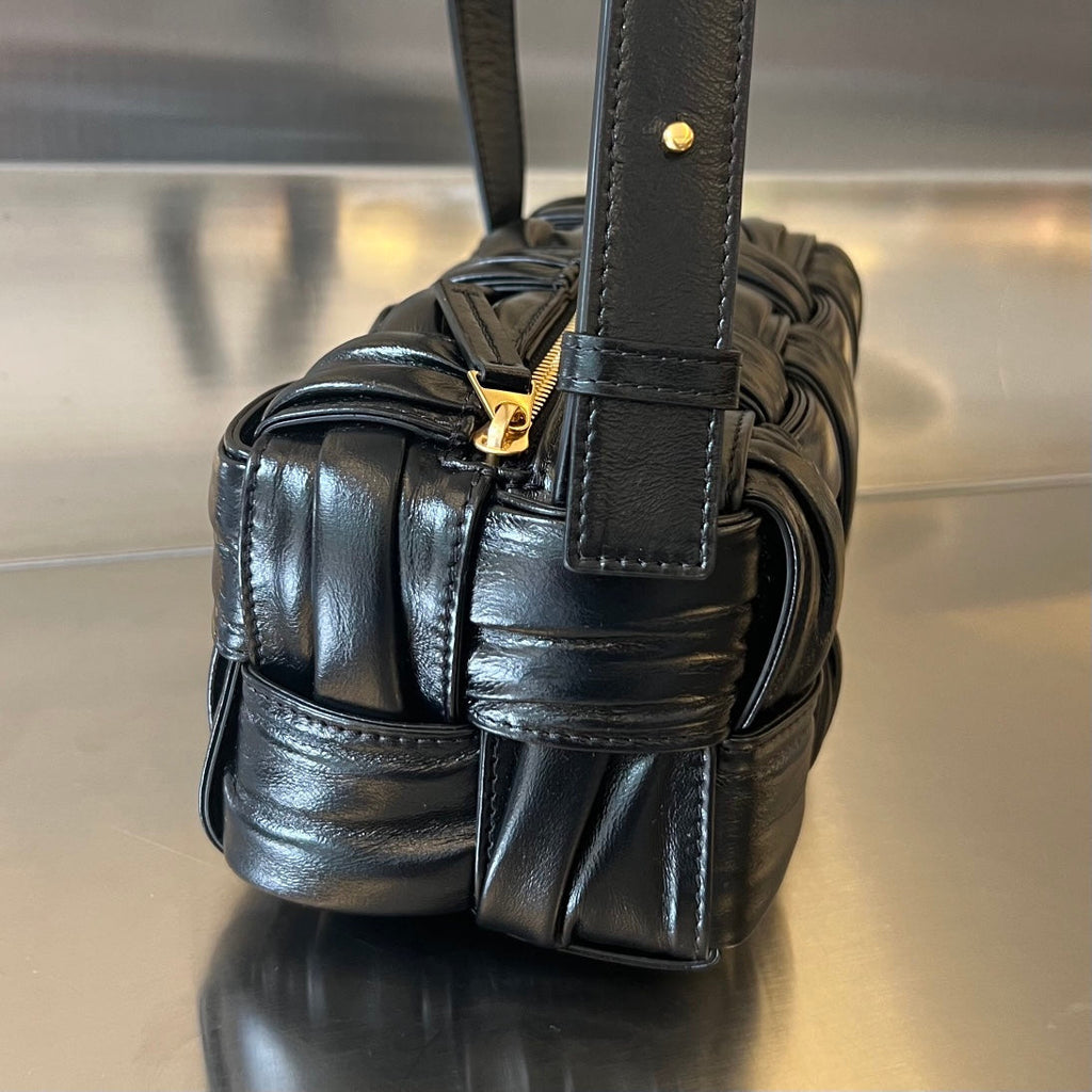 Bottega Veneta Small Brick Cassette 23 in Black Soft Lambskin Bag