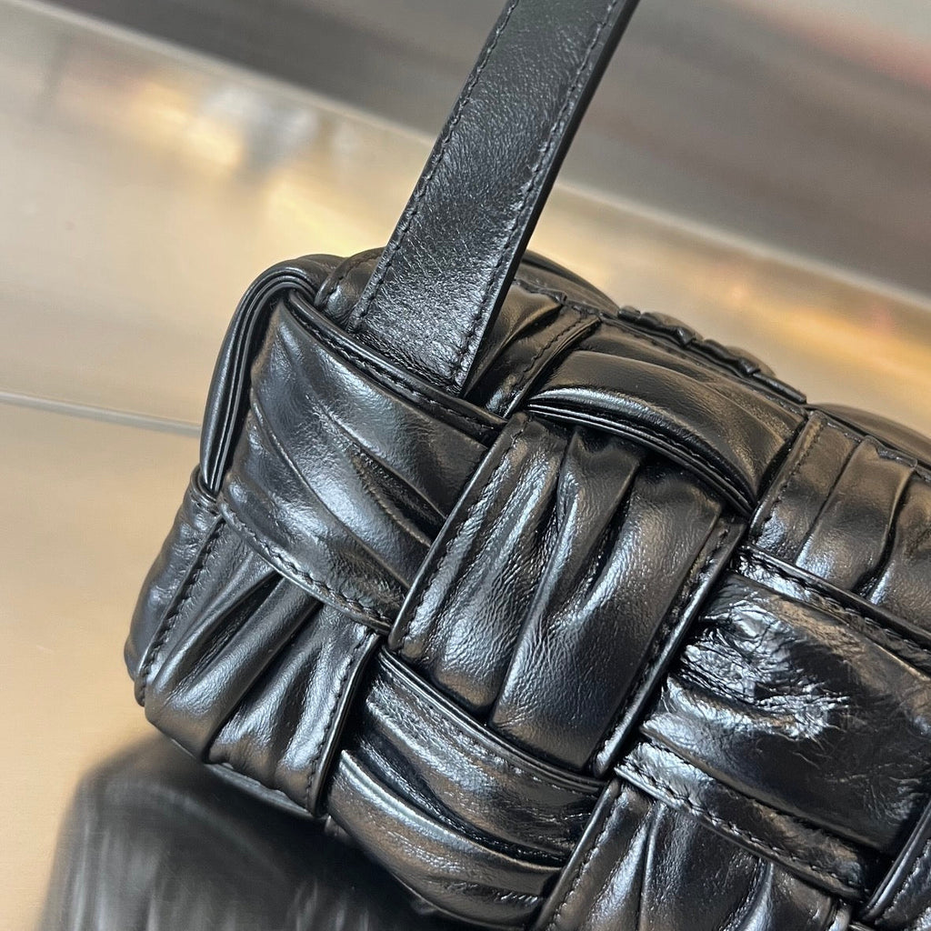 Bottega Veneta Small Brick Cassette 23 in Black Soft Lambskin Bag