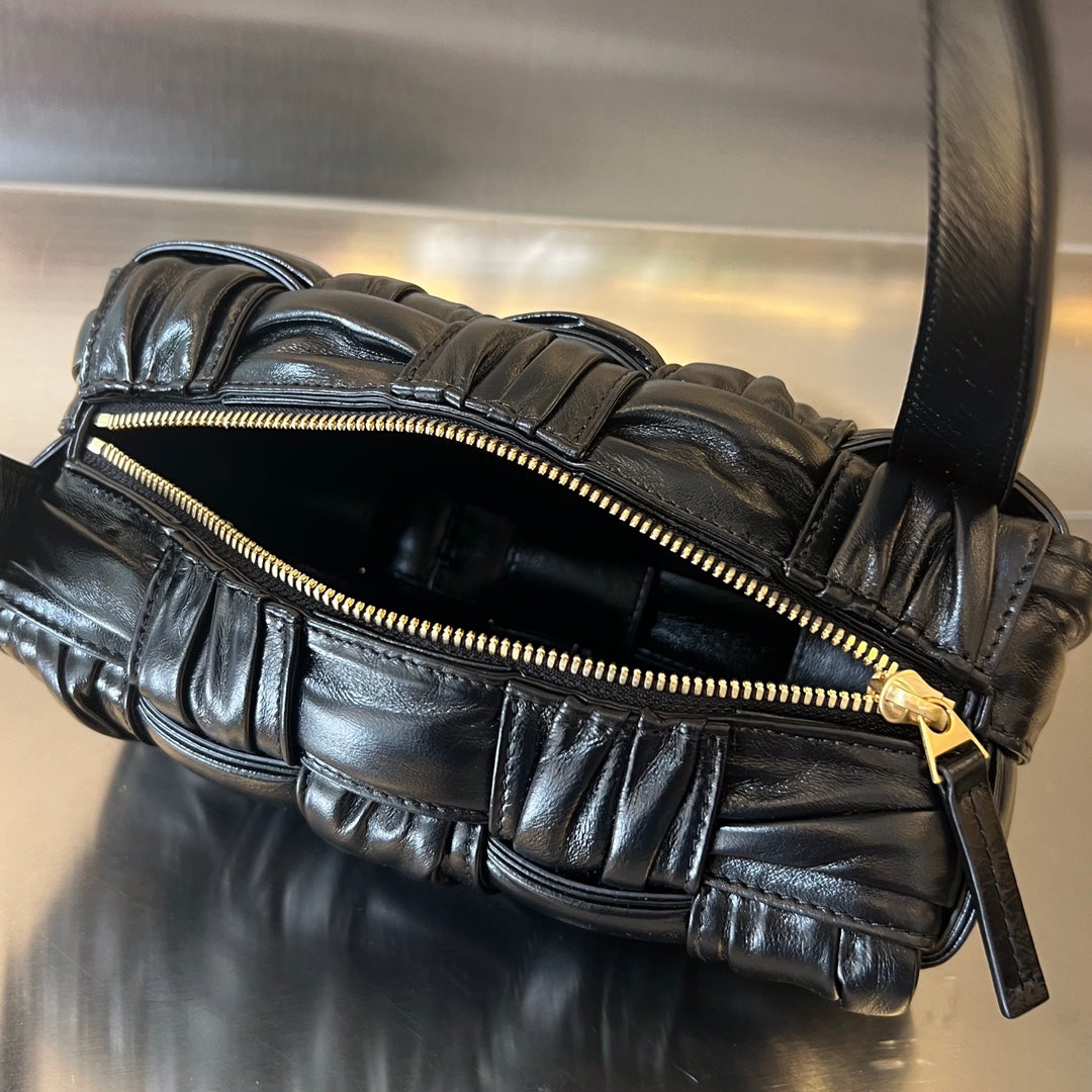 Bottega Veneta Small Brick Cassette 23 in Black Soft Lambskin Bag