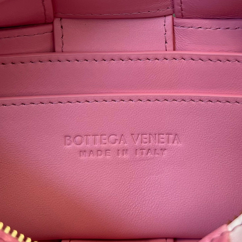Bottega Veneta Small Brick Cassette 23 in Pink Mix White Soft Lambskin Bag