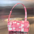 Bottega Veneta Small Brick Cassette 23 in Pink Mix White Soft Lambskin Bag