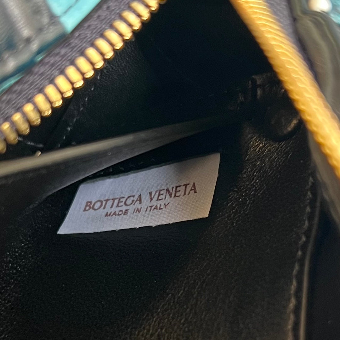 Bottega Veneta Small Brick Cassette 23 in Sky Blue Mix Black Lambskin Bag