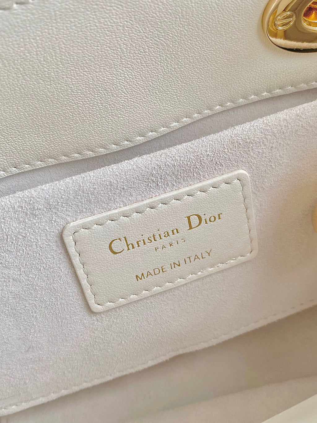 Dior Mini Lady 19 in White Lambskin Bag