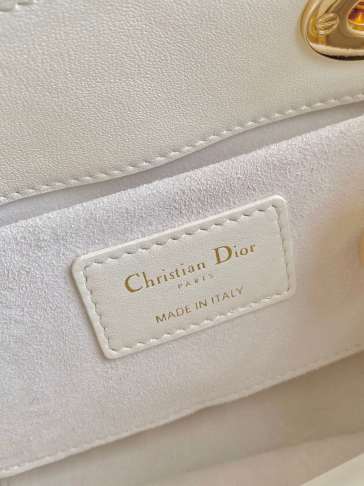 Dior Mini Lady 19 in White Lambskin Bag