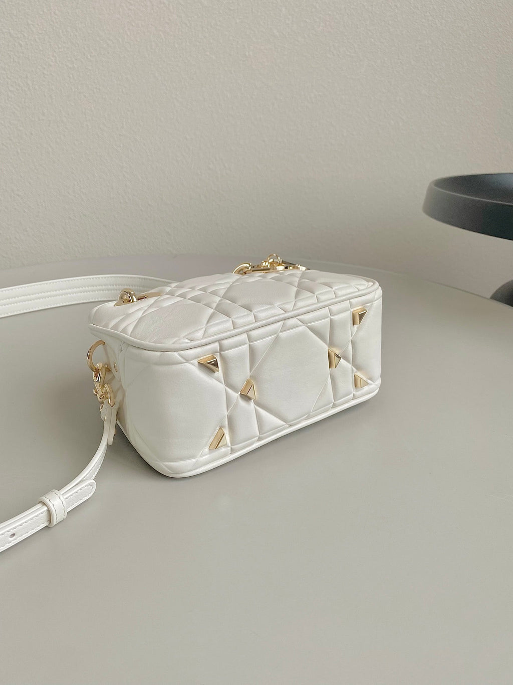 Dior Mini Lady 19 in White Lambskin Bag
