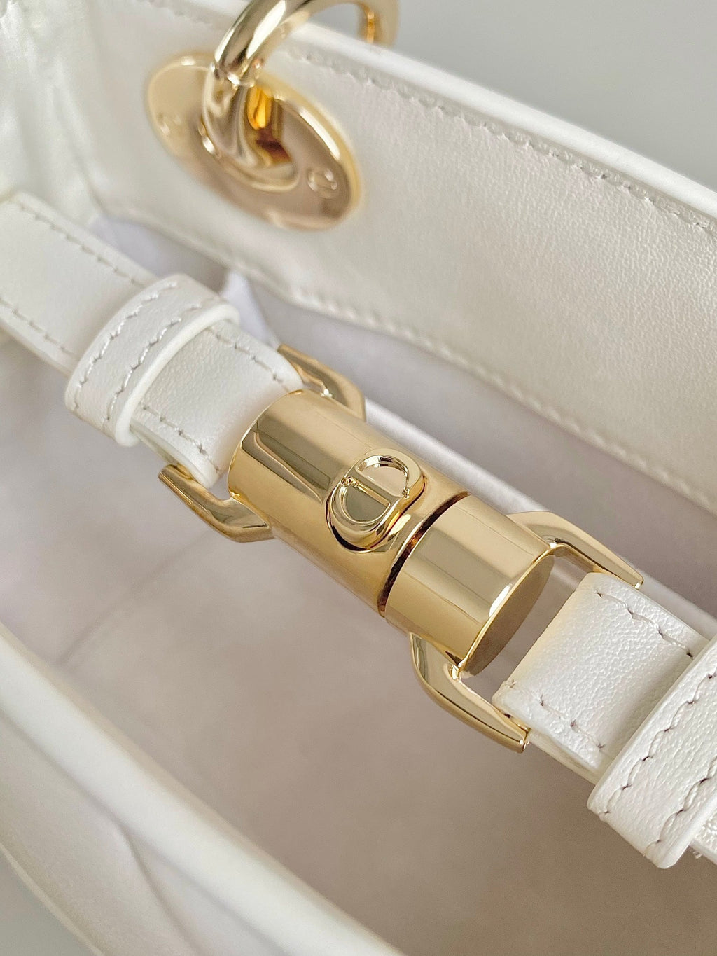 Dior Mini Lady 19 in White Lambskin Bag