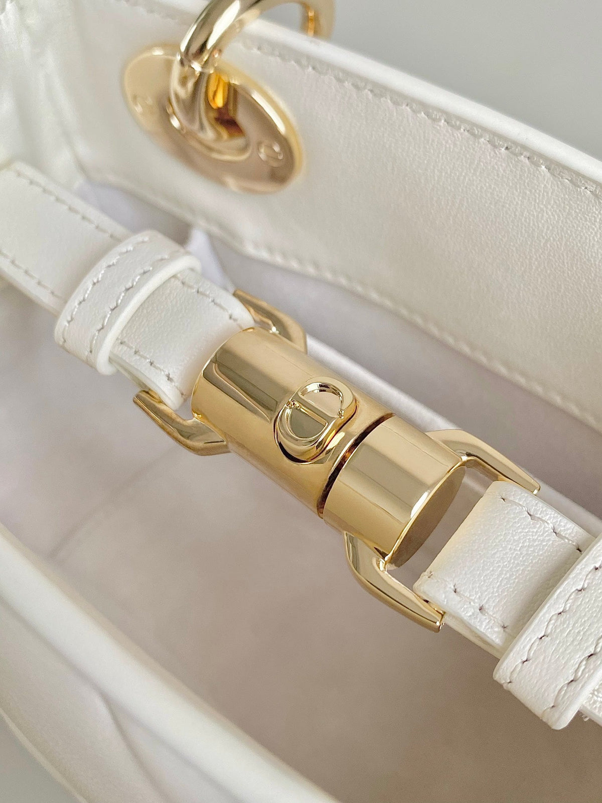 Dior Mini Lady 19 in White Lambskin Bag