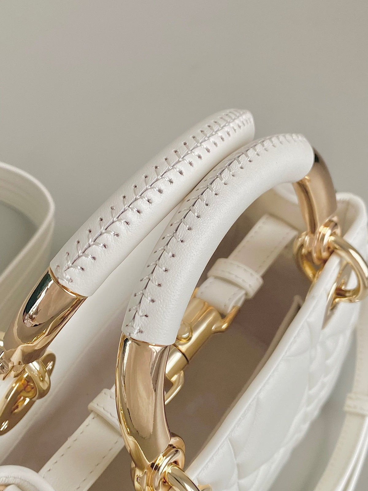 Dior Mini Lady 19 in White Lambskin Bag