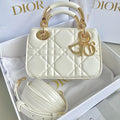 Dior Mini Lady 19 in White Lambskin Bag