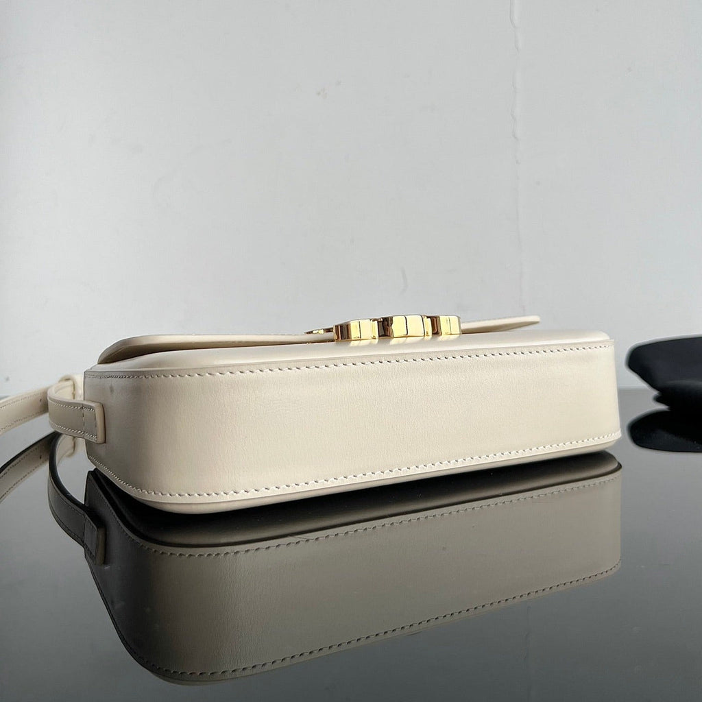 Celine Triomphe 20 White Cream Calfskin Bag