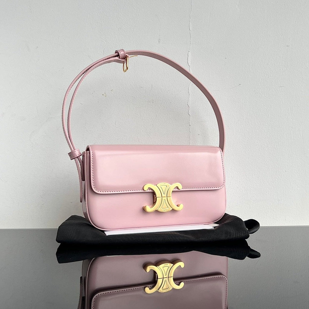 Celine Triomphe 20 Pink Pastel Calfskin Bag