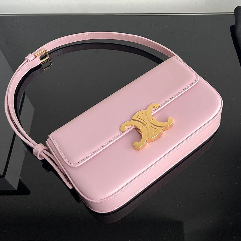 Celine Triomphe 20 Pink Pastel Calfskin Bag