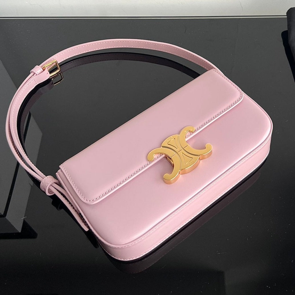 Celine Triomphe 20 Pink Pastel Calfskin Bag