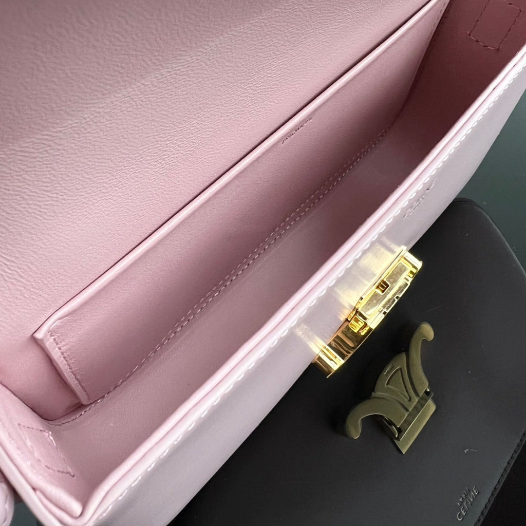 Celine Triomphe 20 Pink Pastel Calfskin Bag