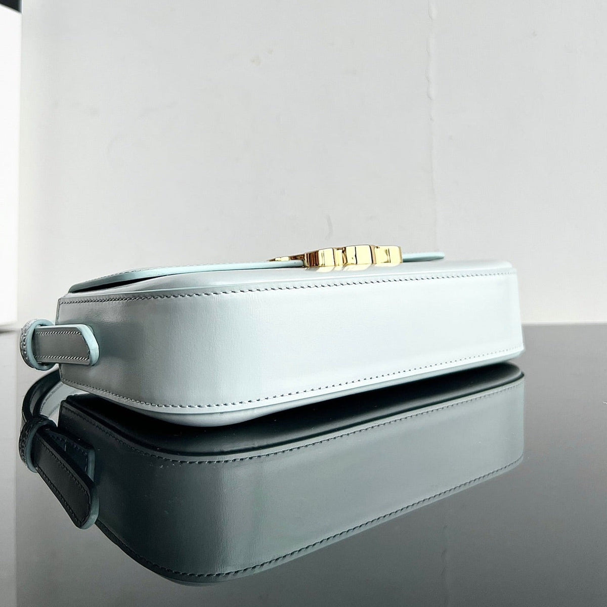 Celine Triomphe 20 Blue Pastel Calfskin Bag
