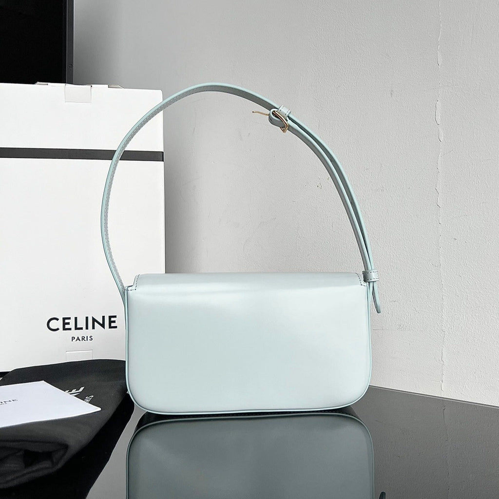 Celine Triomphe 20 Blue Pastel Calfskin Bag